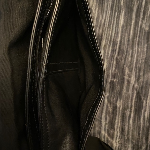 Vintage Coach Black Leather Hobo Bag with Buckle and black stitching - Picture 10 of 11